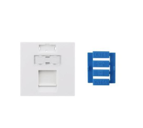 Вставка 45x45 (аналог Mosaic) для 1 модуля Keystone Jack со шторкой Hyperline SIP3-1K-M45-45