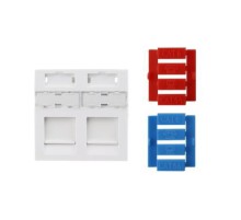 Вставка 45x45 (аналог Mosaic) для 2х модулей Keystone Jack со шторками Hyperline SIP3-2K-M45-45