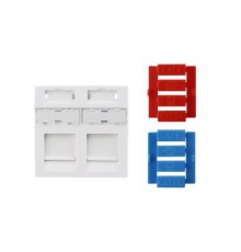 Вставка 45x45 (аналог Mosaic) для 2х модулей Keystone Jack со шторками Hyperline SIP3-2K-M45-45