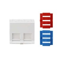 Вставка угловая 45x45 (аналог Mosaic) для 2х модулей Кeystone Jack со шторками Hyperline SIP3A-2K-M45-45