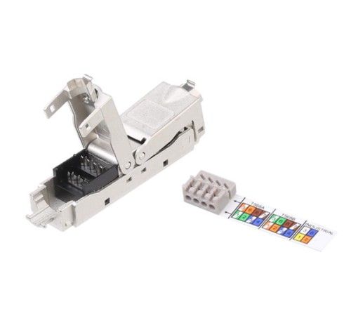 Проходной адаптер (coupler) категория 6 полный экран IDC Hyperline CA3-IDC-C6-SH-F-SL