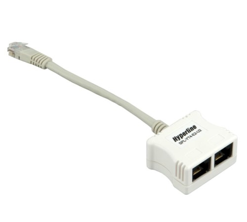 Разветвитель RJ-45 4Pr.T568A/T568B -> 2Pr.10BASE + 2Pr.USOC Hyperline SPL-YT4-E2-U2