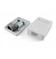 Розетка компьютерная RJ-45 (8P8C) категория 5e экранированная одинарная внешняя Dual IDC Hyperline SB1-1-8P8C-C5e-SH-WH