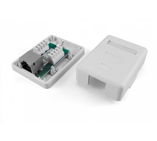Розетка компьютерная RJ-45 (8P8C) категория 5e экранированная одинарная внешняя Dual IDC Hyperline SB1-1-8P8C-C5e-SH-WH Розетка компьютерная RJ-45 (8P8C) категория 5e экранированная одинарная внешняя Dual IDC Hyperline SB1-1-8P8C-C5e-SH-WH