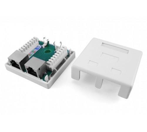 Розетка компьютерная RJ-45 (8P8C) категория 5e экранированная двойная внешняя Dual IDC Hyperline SB1-2-8P8C-C5e-SH-WH Розетка компьютерная RJ-45 (8P8C) категория 5e экранированная двойная внешняя Dual IDC Hyperline SB1-2-8P8C-C5e-SH-WH