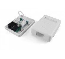 Розетка компьютерная RJ-45 (8P8C) категория 5e одинарная внешняя Dual IDC Hyperline SB1-1-8P8C-C5e-WH