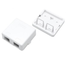 Корпус настенной розетки для установки 2-х вставок типа Keystone Jack белый Hyperline SBB3-2-WH