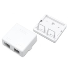 Корпус настенной розетки для установки 2-х вставок типа Keystone Jack белый Hyperline SBB3-2-WH