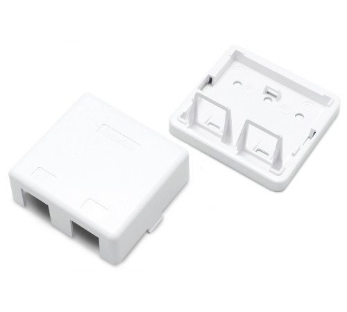 Корпус настенной розетки для установки 2-х вставок типа Keystone Jack белый Hyperline SBB3-2-WH Корпус настенной розетки для установки 2-х вставок типа Keystone Jack белый Hyperline SBB3-2-WH