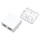 Корпус настенной розетки для установки 2-х вставок типа Keystone Jack белый Hyperline SBB3-2-WH