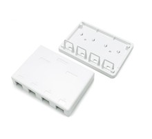 Корпус настенной розетки для установки 4-х вставок типа Keystone Jack белый Hyperline SBB3-4-WH