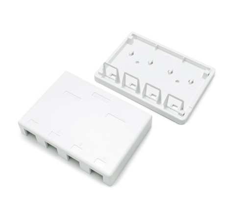 Корпус настенной розетки для установки 4-х вставок типа Keystone Jack белый Hyperline SBB3-4-WH Корпус настенной розетки для установки 4-х вставок типа Keystone Jack белый Hyperline SBB3-4-WH
