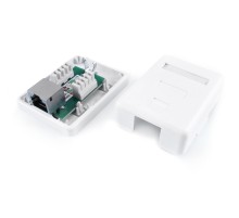Розетка компьютерная RJ-45 (8P8C) категория 6 экранированная одинарная внешняя Dual IDC Hyperline SB1-1-8P8C-C6-SH-WH