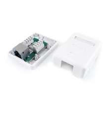 Розетка компьютерная RJ-45 (8P8C) категория 6 экранированная одинарная внешняя Dual IDC Hyperline SB1-1-8P8C-C6-SH-WH