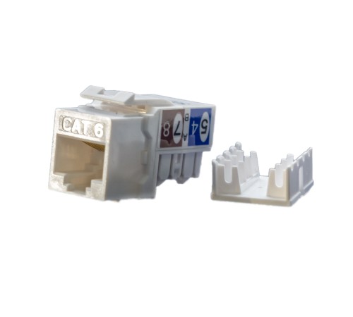 Вставка Keystone Jack RJ-45 (8P8C) Hyperline KJ9-8P8C-C6-90-WH