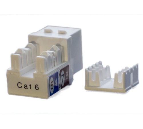 Вставка Keystone Jack RJ-45 (8P8C) Hyperline KJ9-8P8C-C6-90-WH