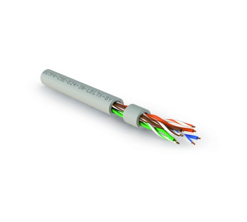 Кабель витая пара Hyperline UUTP4-C5E-S24-IN-LSLTX-GY-305