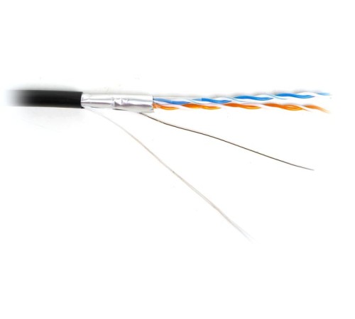 Кабель витая пара Hyperline FUTP2-C5-S24-SW-OUT-PE-BK-500