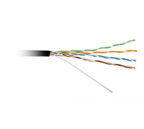 Кабель витая пара Hyperline UUTP4-C5E-S24-SW-OUT-PE-BK-500
