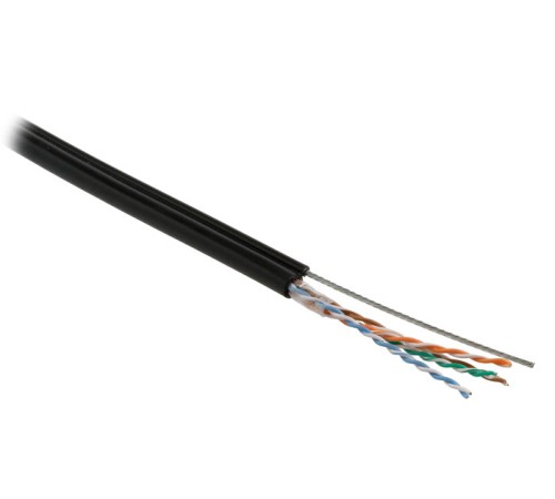 Кабель витая пара Hyperline UUTP4-C5E-S24-SW-OUT-PE-BK-500