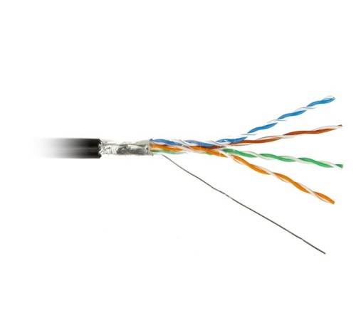 Кабель витая пара Hyperline FUTP4-C5E-S24-OUT-PE-BK-500