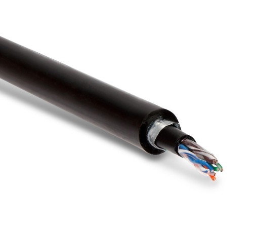 Кабель витая пара Hyperline UUTP4-C5E-S24-ARM-OUT-PE/PE-BK