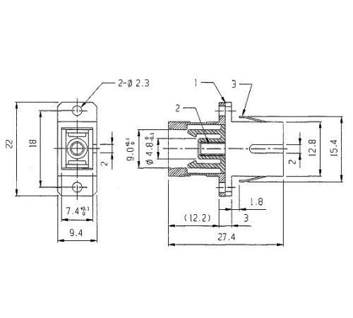 Оптический проходной адаптер SC-SC SM simplex Hyperline FA-P11Z-SC/SC-N/BK-BL
