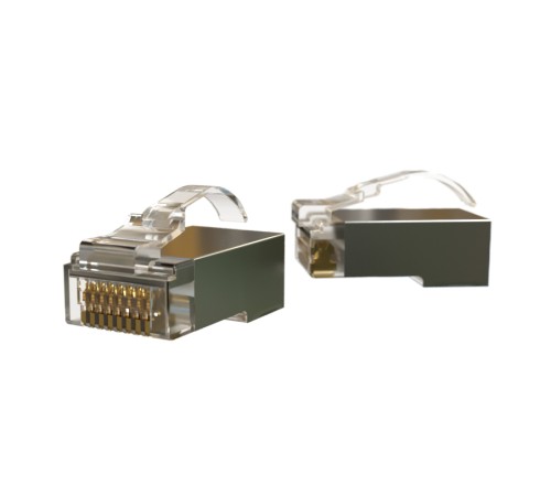 Разъем легкой оконцовки RJ-45 (8P8C) (100 шт.) Hyperline PLEZ-8P8C-UA-C6-SH-100 Разъем легкой оконцовки RJ-45 (8P8C) (100 шт.) Hyperline PLEZ-8P8C-UA-C6-SH-100