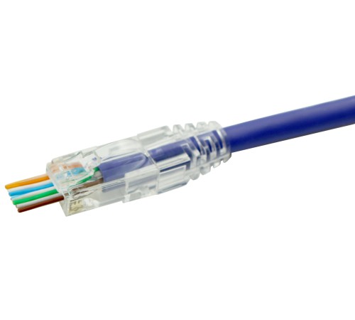 Разъем легкой оконцовки RJ-45 (8P8C) (100 шт.) Hyperline PLEZ-8P8C-UA-C6-100 Разъем легкой оконцовки RJ-45 (8P8C) (100 шт.) Hyperline PLEZ-8P8C-UA-C6-100