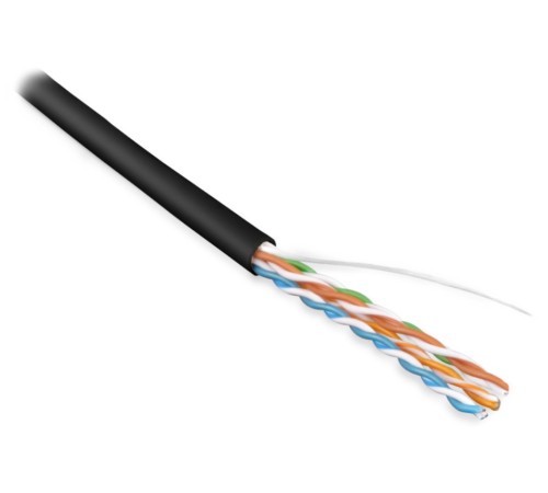 Кабель витая пара Hyperline UUTP4-C5E-S24-IN-PVC-BK-100