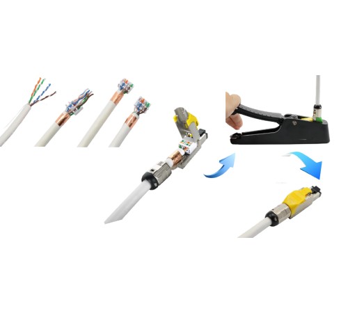 Инструмент обжимной для разъемов RJ45 серии PLUE категории 6A и 8 Hyperline HL-3J01L012