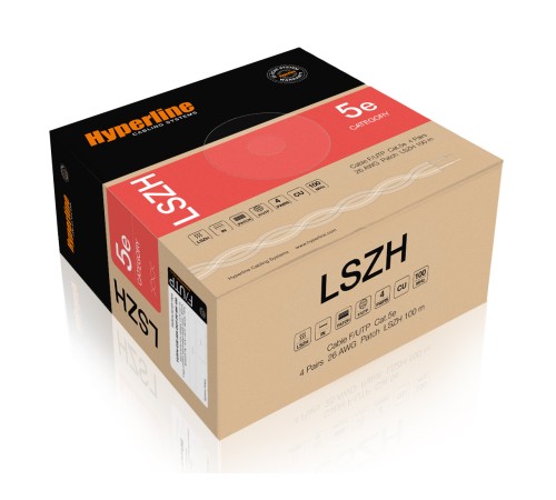Кабель витая пара Hyperline FUTP4-C5E-P26-IN-LSZH-PK-100