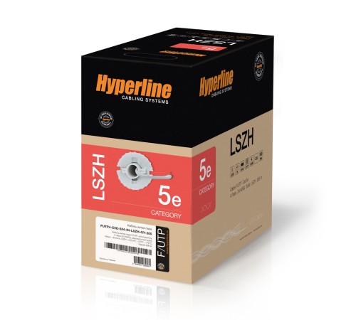 Кабель витая пара Hyperline FUTP4-C5E-S24-IN-LSZH-WH-305