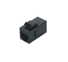 Проходной адаптер (coupler) RJ-45 (8P8C) формата Keystone Jack категория 5e черный Hyperline CA2-KJ-C5E-BK