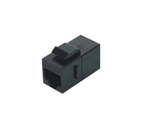 Проходной адаптер (coupler) RJ-45 (8P8C) формата Keystone Jack категория 5e черный Hyperline CA2-KJ-C5E-BK