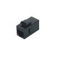Проходной адаптер (coupler) RJ-45 (8P8C) формата Keystone Jack категория 5e черный Hyperline CA2-KJ-C5E-BK