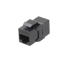 Проходной адаптер (coupler) RJ-45 (8P8C) формата Keystone Jack категория 6a 4 пары черный Hyperline CA2-KJ-C6A-BK