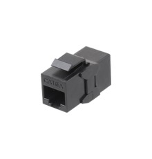 Проходной адаптер (coupler) RJ-45 (8P8C) формата Keystone Jack категория 6a 4 пары черный Hyperline CA2-KJ-C6A-BK