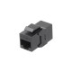 Проходной адаптер (coupler) RJ-45 (8P8C) формата Keystone Jack категория 6a 4 пары черный Hyperline CA2-KJ-C6A-BK