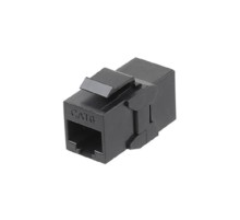 Проходной адаптер (coupler) RJ-45 (8P8C) формата Keystone Jack категория 6 4 пары черный Hyperline CA2-KJ-C6-BK