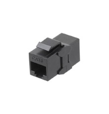 Проходной адаптер (coupler) RJ-45 (8P8C) формата Keystone Jack категория 6 4 пары черный Hyperline CA2-KJ-C6-BK