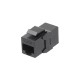 Проходной адаптер (coupler) RJ-45 (8P8C) формата Keystone Jack категория 6 4 пары черный Hyperline CA2-KJ-C6-BK