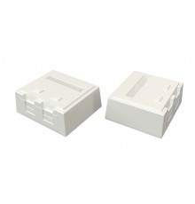 Корпус настенной розетки для установки 2-х вставок типа Keystone Jack со шторкой белый Hyperline SBB4-2-WH