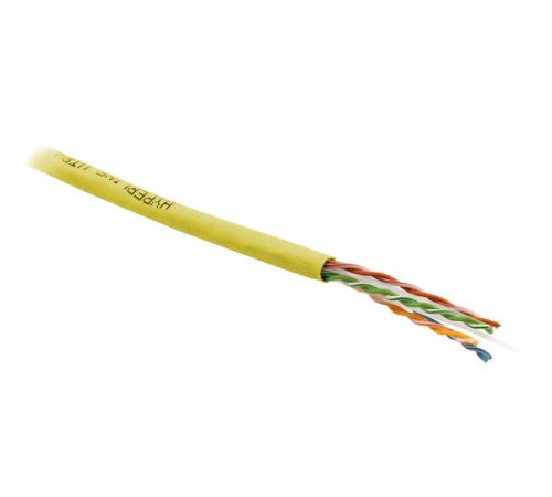 Кабель витая пара Hyperline UUTP4-C6-S23-IN-PVC-YL-305