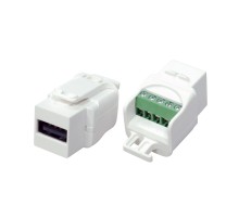 Вставка формата Keystone Jack USB 2.0 (Type A) под винт ROHS белая Hyperline KJ1-USB-A2-SCRW-WH