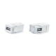 Вставка формата Keystone Jack с проходным адаптером USB 2.0 (Type A) 90 градусов ROHS белая Hyperline KJ1-USB-VA2-WH