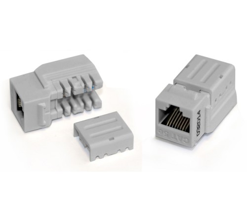 Вставка Keystone Jack RJ-45 (8P8C) Hyperline KJNE-8P8C-C5e-90-GY