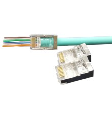 Разъем легкой оконцовки RJ-45 (8P8C) под витую пару категория 6 (100 шт.) Hyperline PLEZ-8P8C-U-C6-SH-100