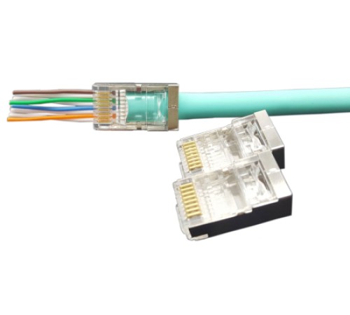 Разъем легкой оконцовки RJ-45 (8P8C) под витую пару категория 6 (100 шт.) Hyperline PLEZ-8P8C-U-C6-SH-100
