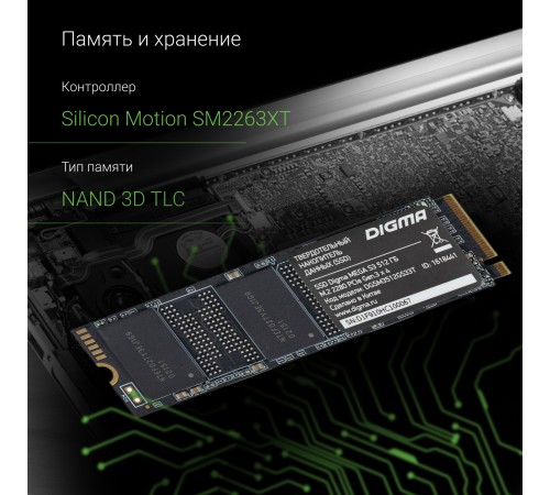 Накопитель SSD Digma PCIe 3.0 x4 512GB DGSM3512GS33T